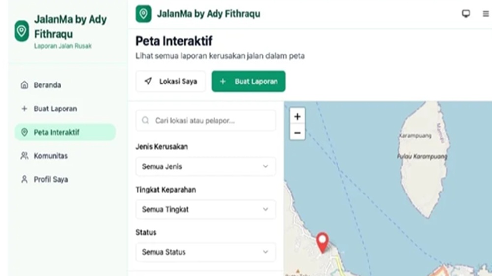 Warga Sulbar Bisa Laporkan Jalan Rusak Lewat Aplikasi Jalan Ma