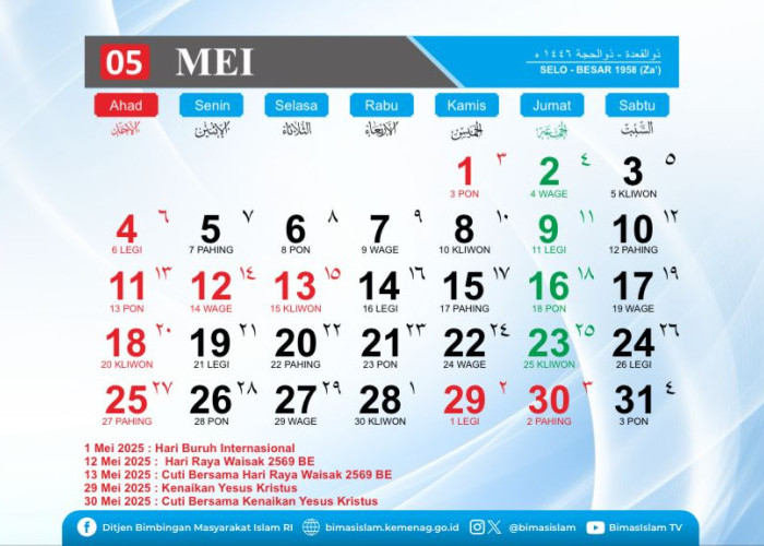Jadwal Lengkap Libur Nasional & Cuti Bersama Mei 2025: Nikmati 2 Long Weekend!